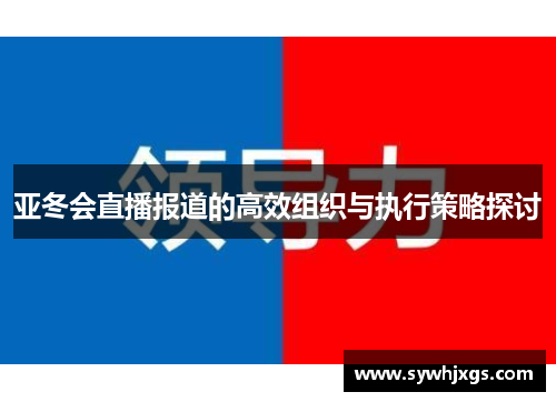 亚冬会直播报道的高效组织与执行策略探讨